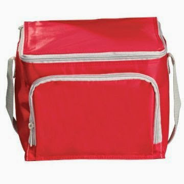  6 Can Insulated Waterproof Lunch Bag, Red