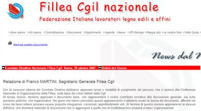 Relazione di Franco MARTINI, Segretario Generale Fillea Cgil_2007