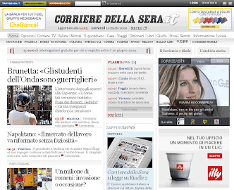 Home Page del Corriere.it del 19/03/2009