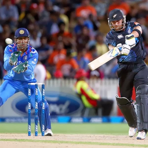 After their partnership was ended by a run out with the total on 188-3, McCullum came to the crease under some pressure, having made ducks in his previous two innings. He played some risky strokes but hit four fours and three sixes to quash any prospect of an India fightback.