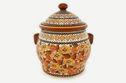  Polish Pottery Autumn Rose Cookie Jar