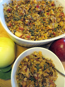 Recipe for a Thanksgiving that is vegetarian and gluten-free: sub stuffing with Harvest Quinoa with Apple and Walnuts