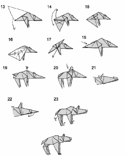 Origami Instructions Hyena 3D ~ cool origami easy
