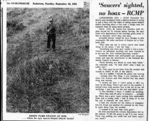 Edwin Fuhr Ufo Encounter Saskatchewan Canada September 1 1974
