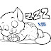 Desenho de Gatinho Dormindo para Colorir