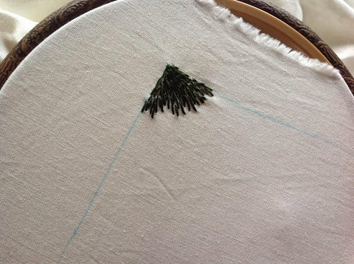 Embroidered Christmas tree ornament - free tutorial