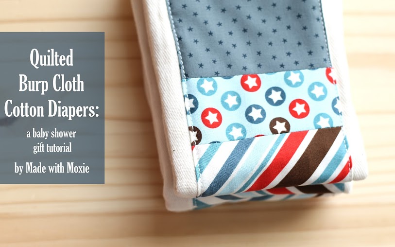 Quilted Burp Cloth Cotton Diapers Tutorial: I want to make these for every baby shower!