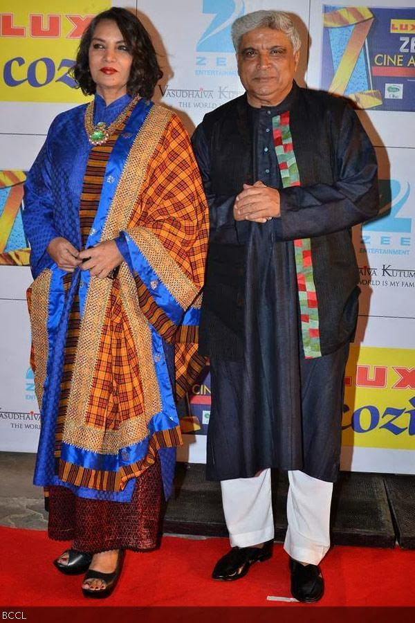 Shabana Azmi and Javed Akhtar at the Zee Cine Awards 2014, held at Filmcity, in Mumbai, on February 08, 2014. (Pic: Viral Bhayani) Shabana Azmi and Javed Akhtar at the Zee Cine Awards 2014, held at Filmcity, in Mumbai, on February 08, 2014. (Pic: Viral Bhayani)