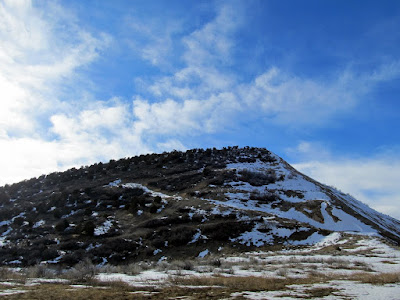 View up the hill at the start of the hike