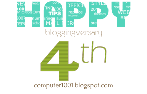 Ulang Tahun Ke-4 Computer 1001 Happy 4th Bloggingversary - Computer 1001