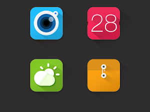 Download Colorful Long Shadow App Icons Set PSD
