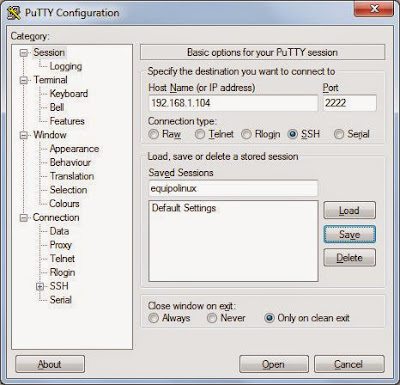Acceso remoto SSH con PuTTY desde equipo Windows a equipo Linux CentOS