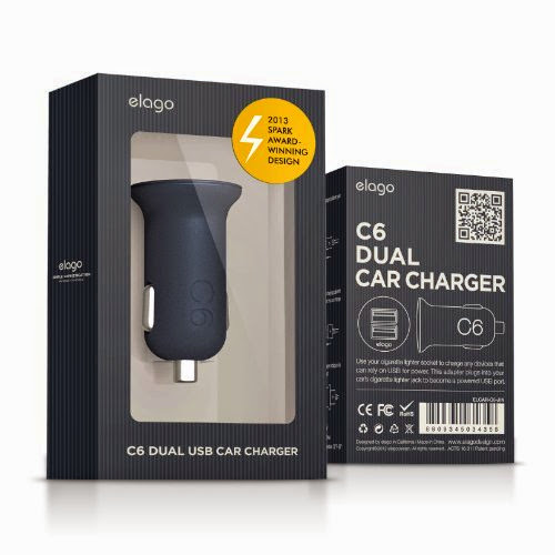  elago C6 Dual USB Car Charger for iPhone, iPad, iPad mini, iPod, Galaxy, Nexus, Optimus and Other Device with USB Port (Jean Indigo)