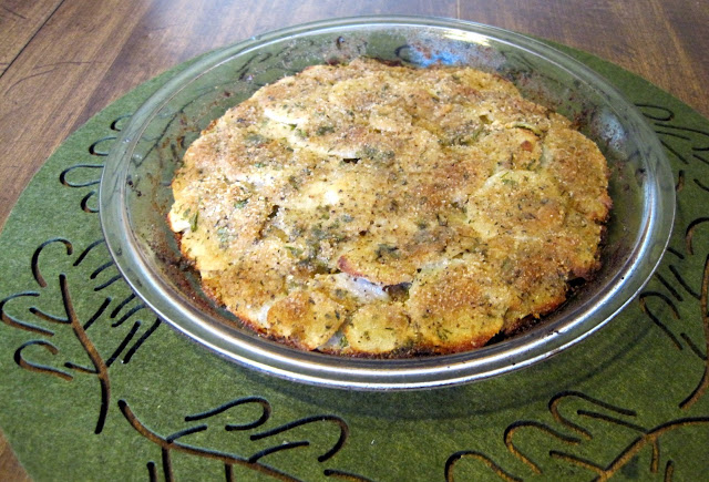 Simple roasted potatoes that have been thinly sliced, pre-cooked, and topped with a standard, homemade, Italian breadcrumb