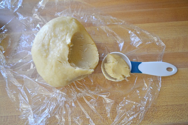 one tablespoon of dough scooped out