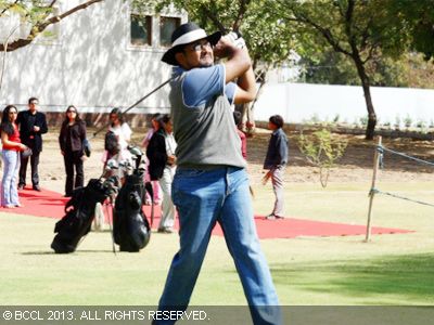 IAS officer K Srinivas, at the inauguration of the Kensville golf club, off Ahmedabad.