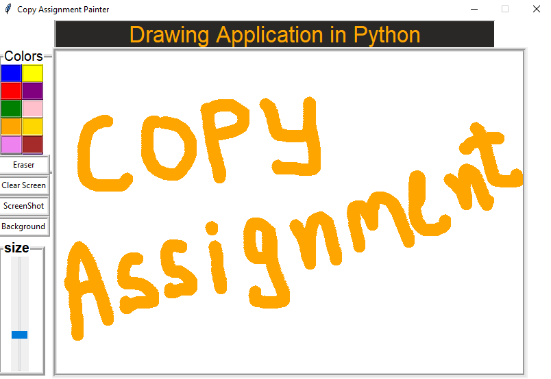 Output 2 for Drawing Application Program in Python Tkinter
