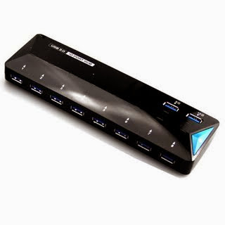 LB1 High Performance New USB 3.0 Hub 10-Port Super Speed Adapter Charger for Best Buy Insignia Flex 10 Ports USB 3.0 Hub with 8 USB 3.0 Data Ports+2 Smart Charging Port (5V/1.5A) with 12V 4A Power Adapter