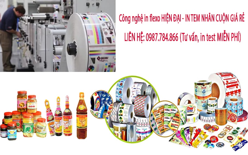 Công nghệ in flexo in tem nhãn cuộn chất lượng