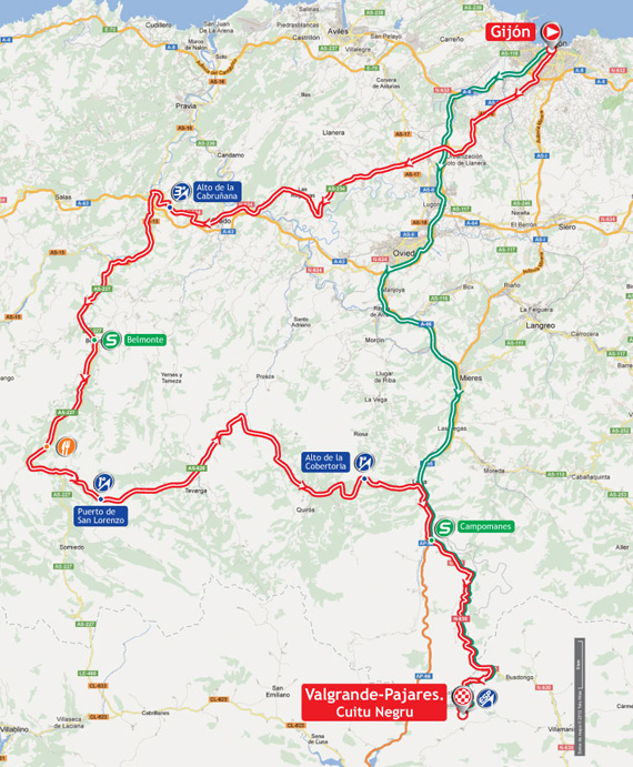 La Vuelta 2012. Etapa 16. Gijón – Valgrande-Pajares. Cuitu Negru. @ Unipublic