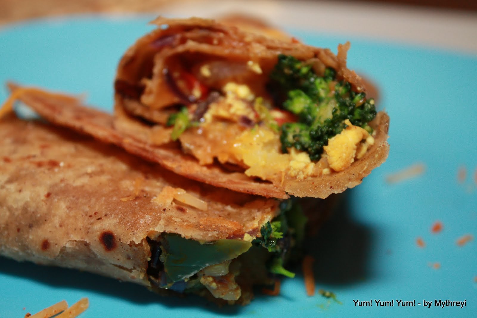 Yum! Yum! Yum! Scrambled Tofu and Veggie Breakfast Wrap