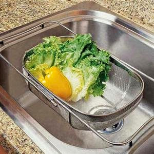  Amco Over the Sink Colander, Stainless Steel