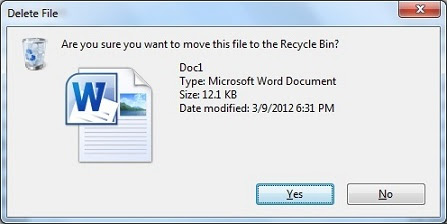 File deletion confimraion dialog in Windows 7