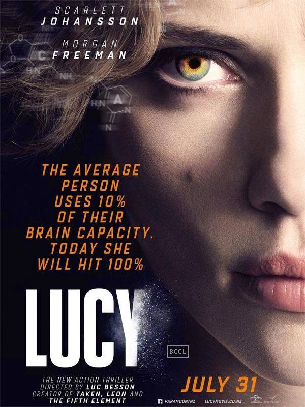 Poster of Hollywood action film Lucy starring Scarlett Johansson.