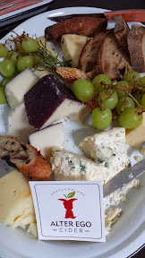 One of the cheese and fruit platters at the release party for Alter Ego Cider's first two ciders at Cooper's Hall.