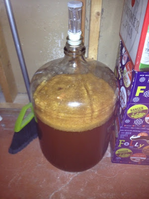 Peach Weizenbock in the carboy
