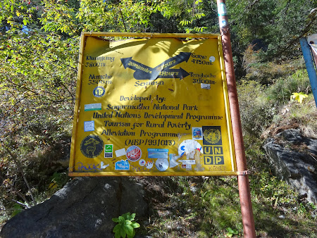 Bifurcation des chemins vers Thame, Gohyo, et Tengboche