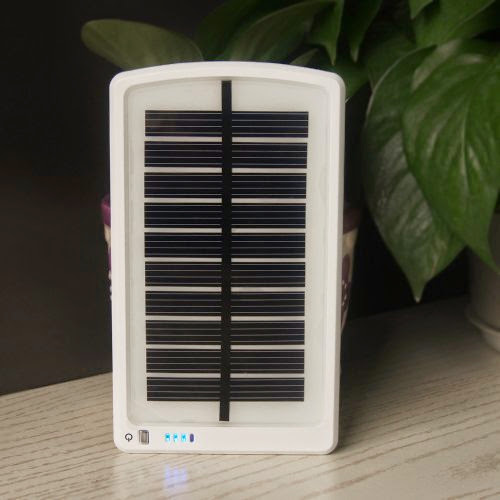  Aibocn Ivory White Ultra Thin Solar Powered High Capacity (3000mAh) Backup Battery, Charger for Cell Phones, iPhone, iPod, and Most USB Powered Devices, Contain 10 connectors, Christmas Present