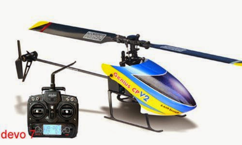 Walkera Genius Cp V2 Flybarless 6 Axis Gyro Micro 3d 2g Digital Servo Rc Helicopter Heli RTF & Devo 7 Tx