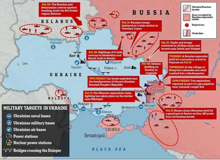 Kiều dan Nga ở Donetsk - Ukraine phất cờ Nga chào đón quân giải phóng của Hoàng Đế Vladimir Putin đêm thứ Hai vừa qua.