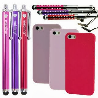 Mobling iPhone 5 Accessory Packs (9 Pack: 3 ExtendaBling Series Stylus Pens, 3 Lovin' Series Stylus Pens, 3 MoGrit Series iPhone 5s/iPhone 5 cases)