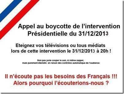 Appel au boycott de l'intervention présidentielle du 31/12/2014 à 20h 2013-12-29