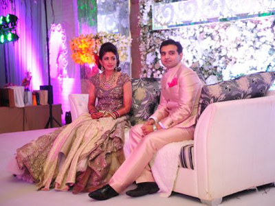 Kashish and Nayan during their wedding reception, hosted by Navin Raheja and held at hotel Taj Palace, New Delhi.