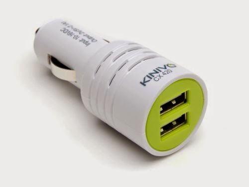  Kinivo CX420 Two Port USB Car charger - for iPhone and iPads (4.2 Amp / 5V) (White)