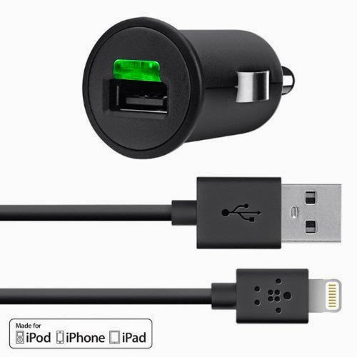  Belkin Car Charger with Lightning Cable for Apple iPhone 5 / 5S / 5c, iPad 4th Gen, iPad mini, iPod touch 5th Gen, and iPod nano 7th Gen (2.1 AMP / 10 Watt)