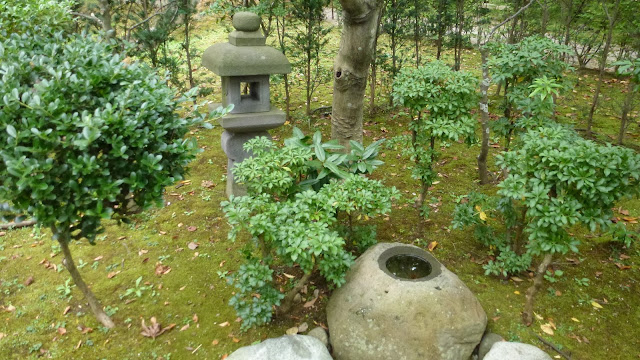 Stone lantern and stone pond