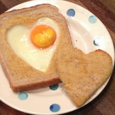 Love Heart Egg Toast. Valentines Day.