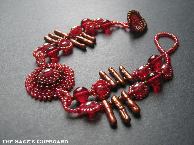 Ruby Red Medallion Bracelet