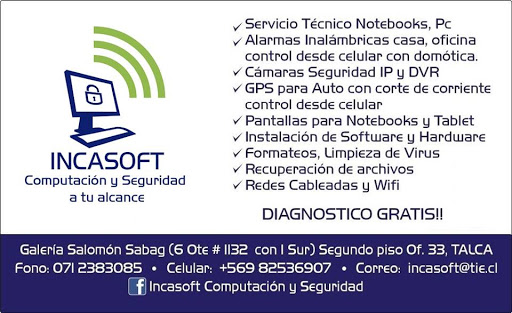 Incasoft, 6 Ote #1139 1 Sur- segundo piso of 33, Talca, VII Región, Chile, Hardware tienda | Maule