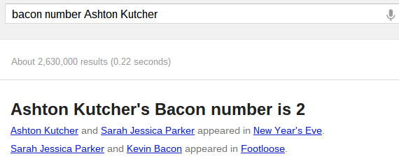 Google-Suche berechnet die Bacon-Number von Schauspielern - GWB