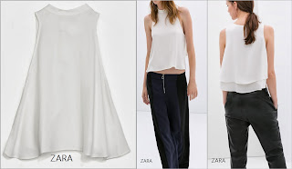 Blusa con vuelo en talle espalda en dos capas Blusa con vuelo en talle espalda en dos capas