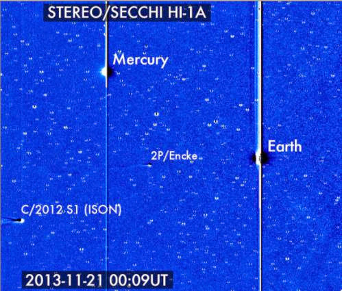 Nasas Stereo Spacecraft Spots Comets Ison And Encke