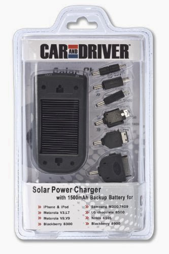  Car and Driver Universal Solar Powered Adaptor with 6 Tips - Black