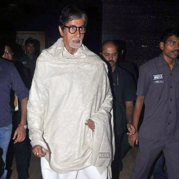 Amitabh Bachchan arrives to launch Shekhar Ravjiani's new single 'Hanuman Chalisa', at PVR on July 29, 2014.(Pic: Viral Bhayani)