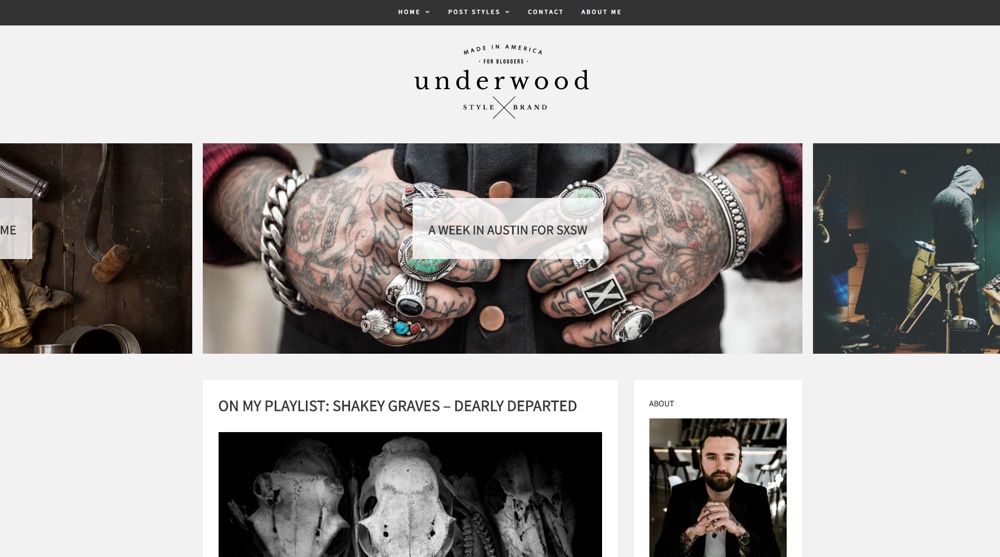 Tema WordPress para blogs modernos Underwood