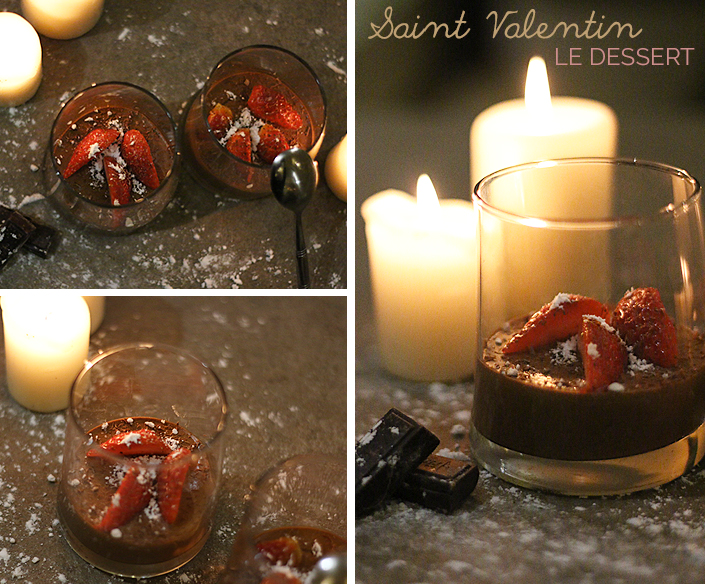 dessert de Saint Valentin, idée dîner romantique, recette mousse au chocolat, mousse au chocolat facile, recette dessert deux ingrédients